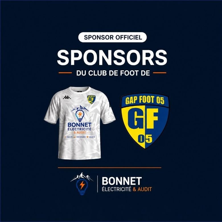 Bonnet Électricité & Audit, sponsor officiel du club de foot de Gap